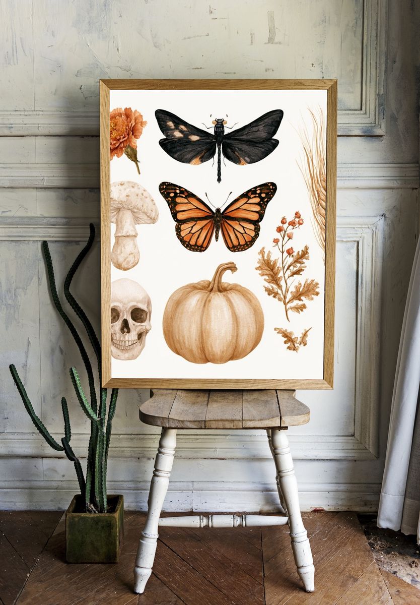 Autumn Botanical Study Poster. — room view 1