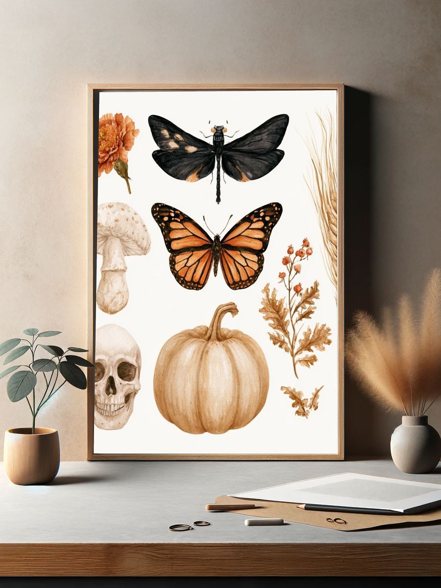 Autumn Botanical Study Poster. — room view 2