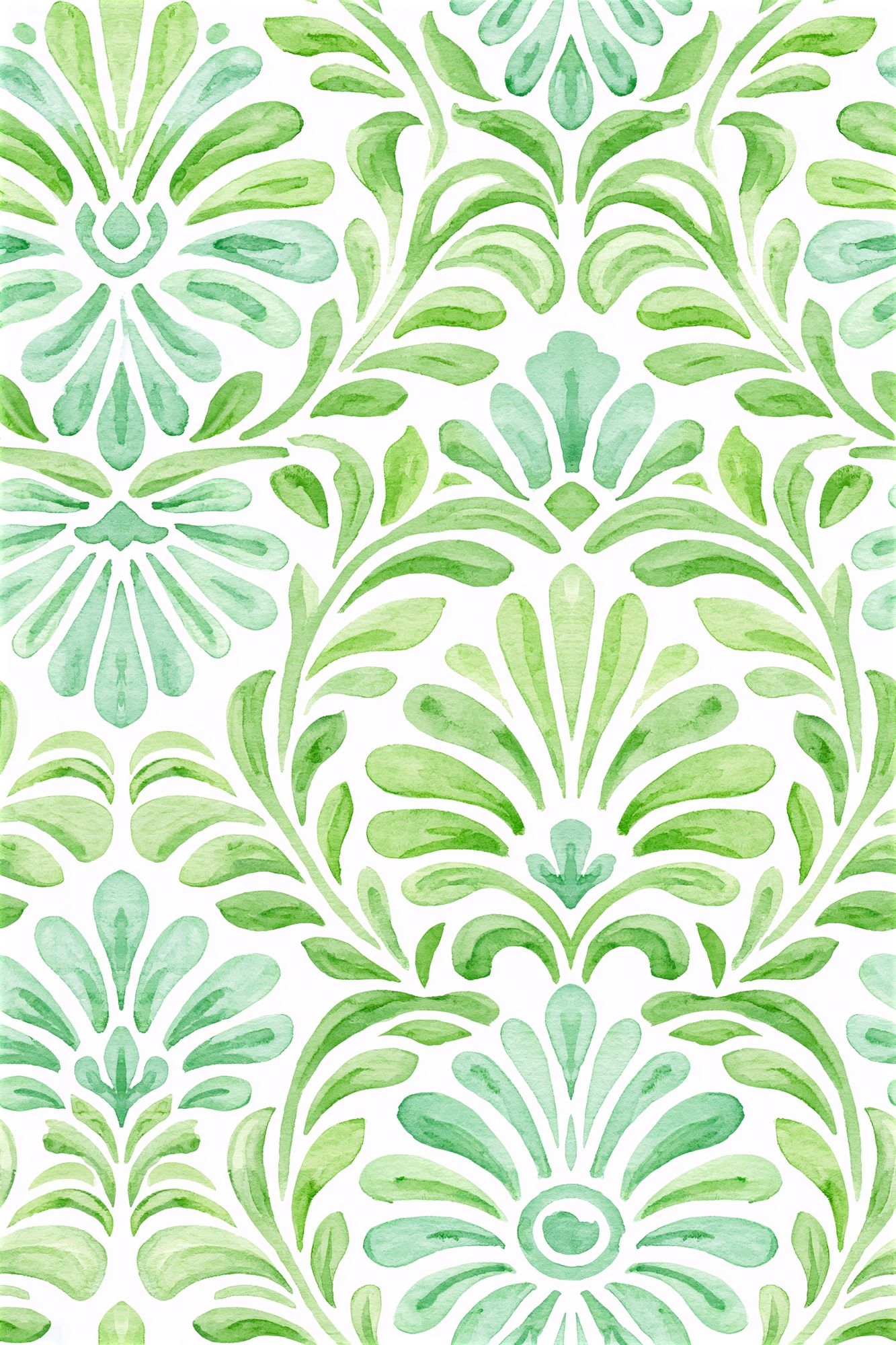 Watercolor Leaf Pattern Print. poster — botanical art