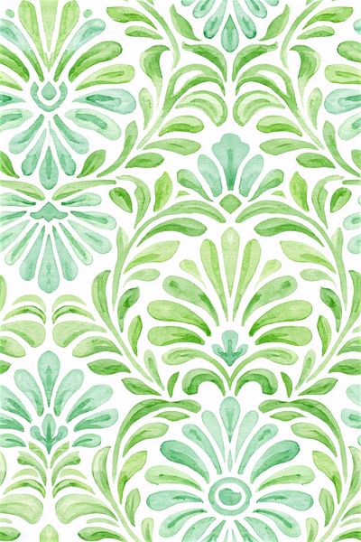 Watercolor Leaf Pattern Print.