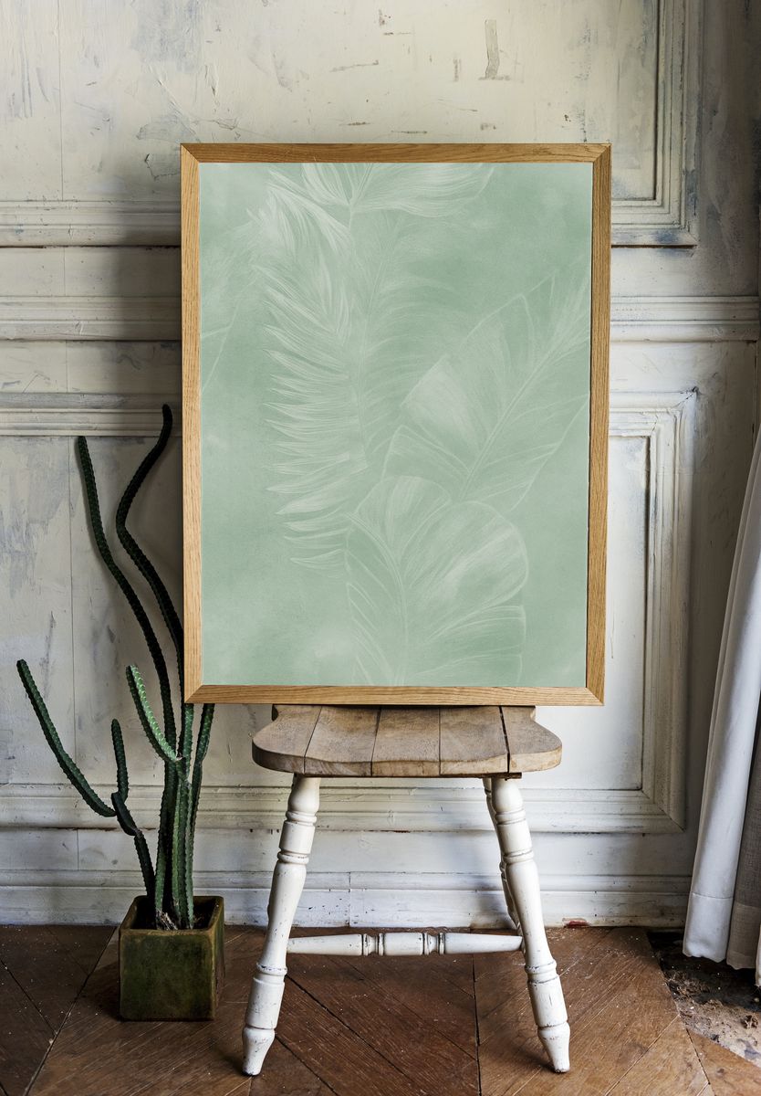 Soft Feather Botanical Print. — room view 1
