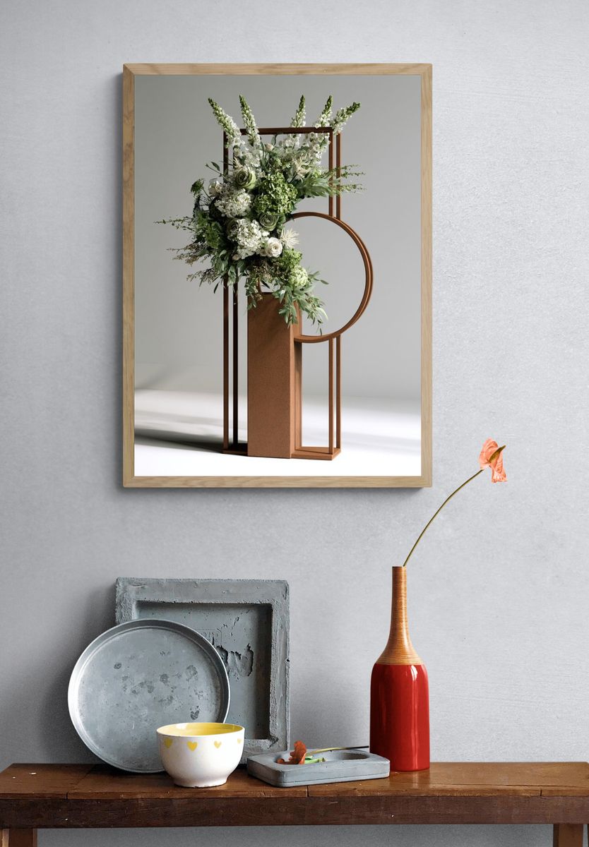 Modern Floral Sculpture Poster. — room view 3
