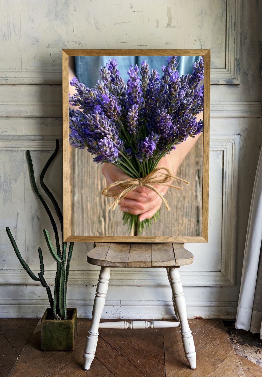 Lavender Bouquet Photography Poster. — room view 1