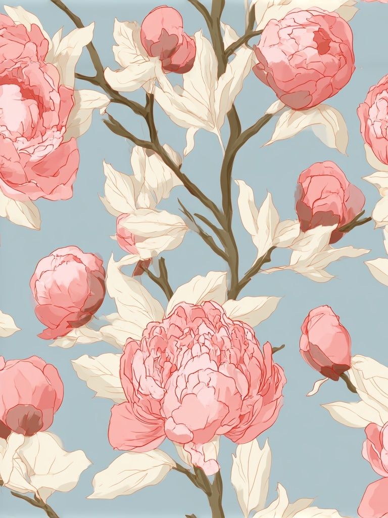 Pink Peonies Botanical Print. poster — botanical art
