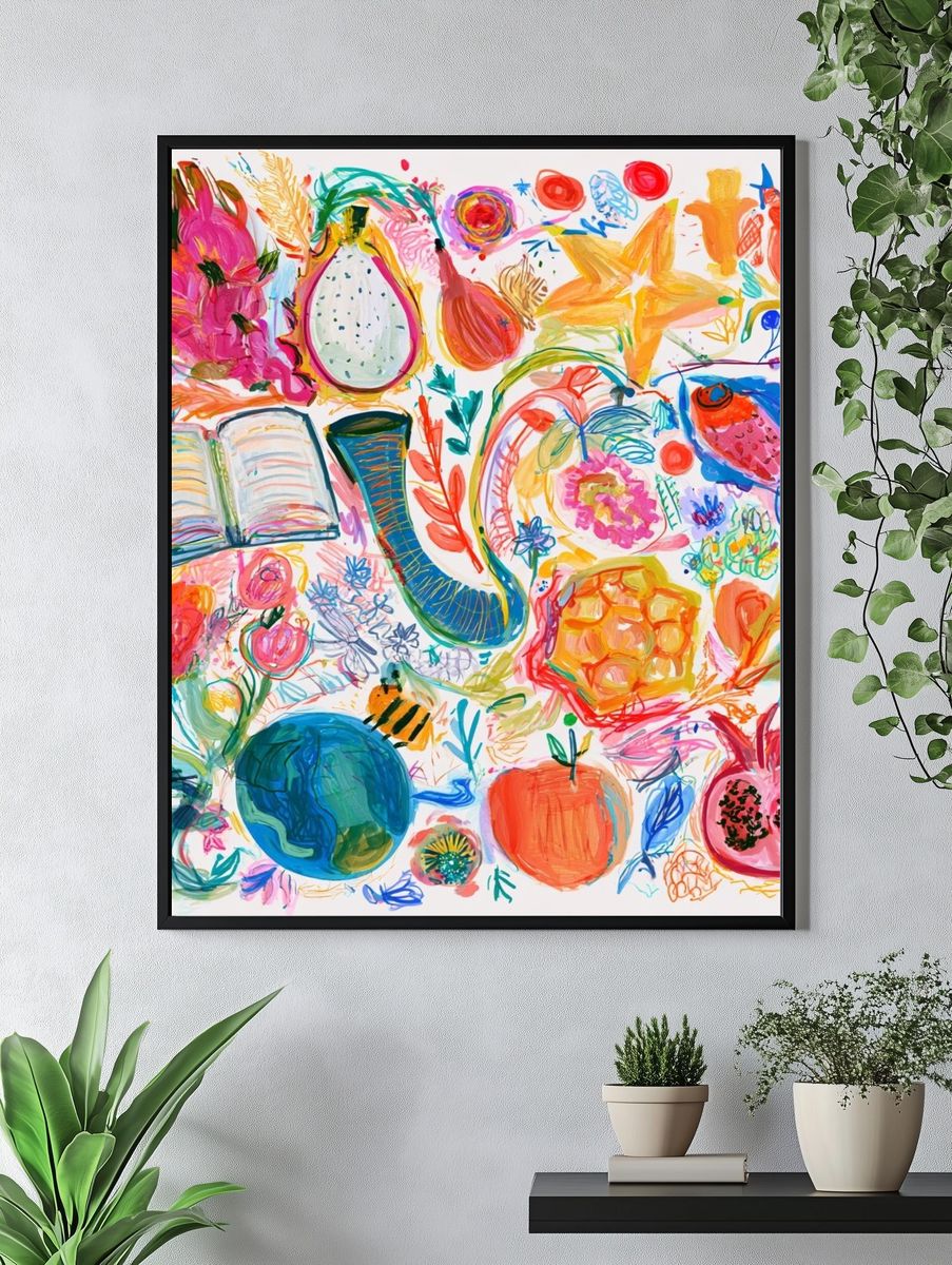 Colorful Botanical Still Life Poster. — room view 4