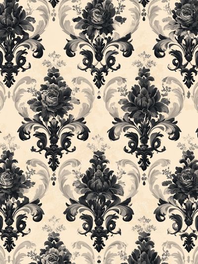 Baroque Floral Damask Print. poster