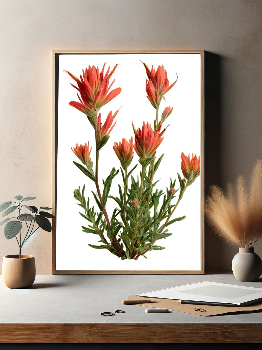 Indian Paintbrush Botanical Print. — room view 2