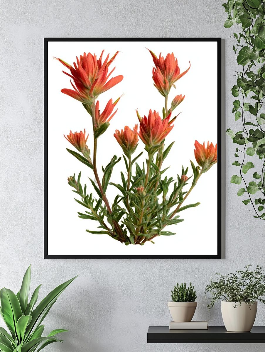 Indian Paintbrush Botanical Print. — room view 4