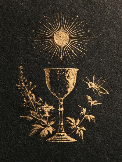 Golden Chalice Botanical Print. poster