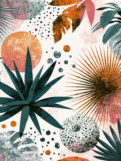 Tropical Palm Abstract Poster.
