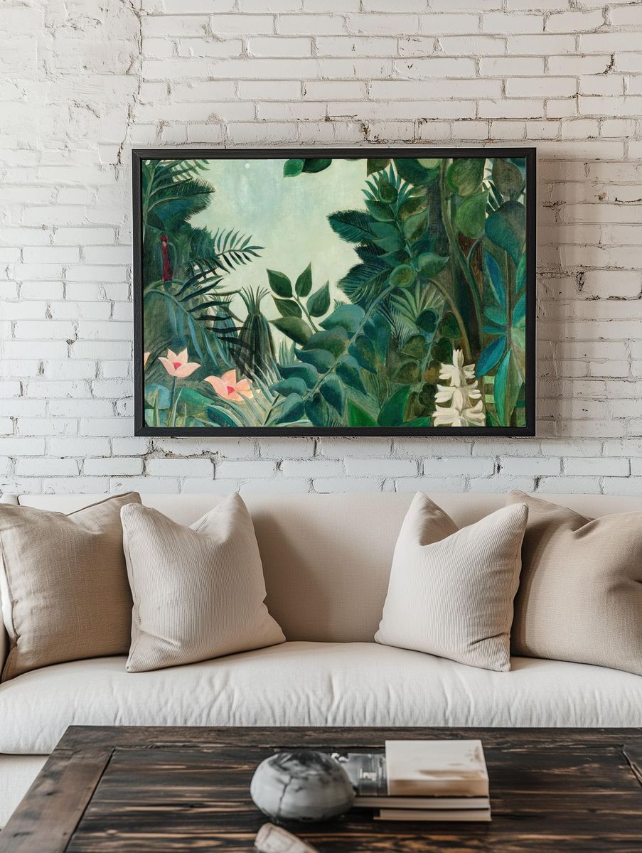 Rousseau vintage wallpaper, desktop background. room preview