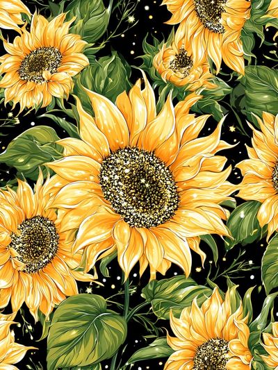 Sunflower Bloom Botanical Print.