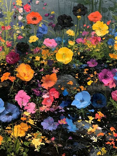 Colorful Wildflower Garden Print. poster