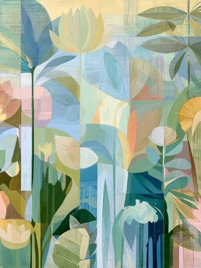 Pastel Botanical Garden Print. poster print