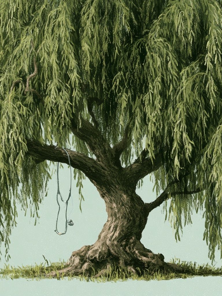 Weeping Willow Botanical Print. poster detail