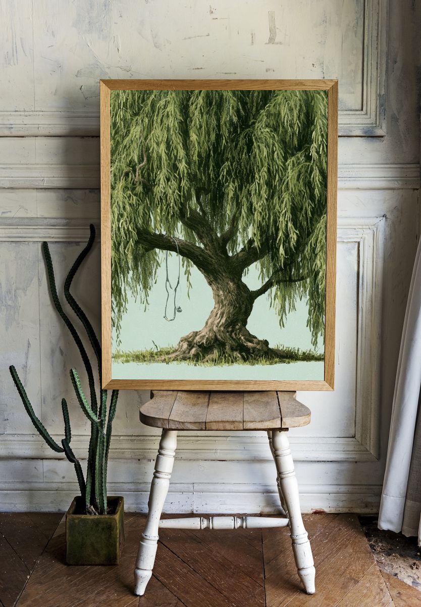 Weeping Willow Botanical Print. — room view 1