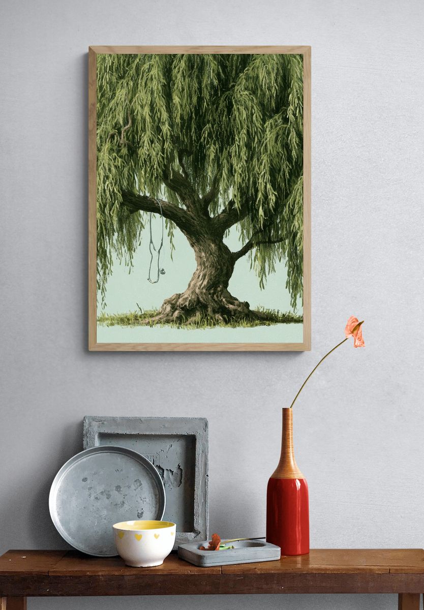 Weeping Willow Botanical Print. — room view 3
