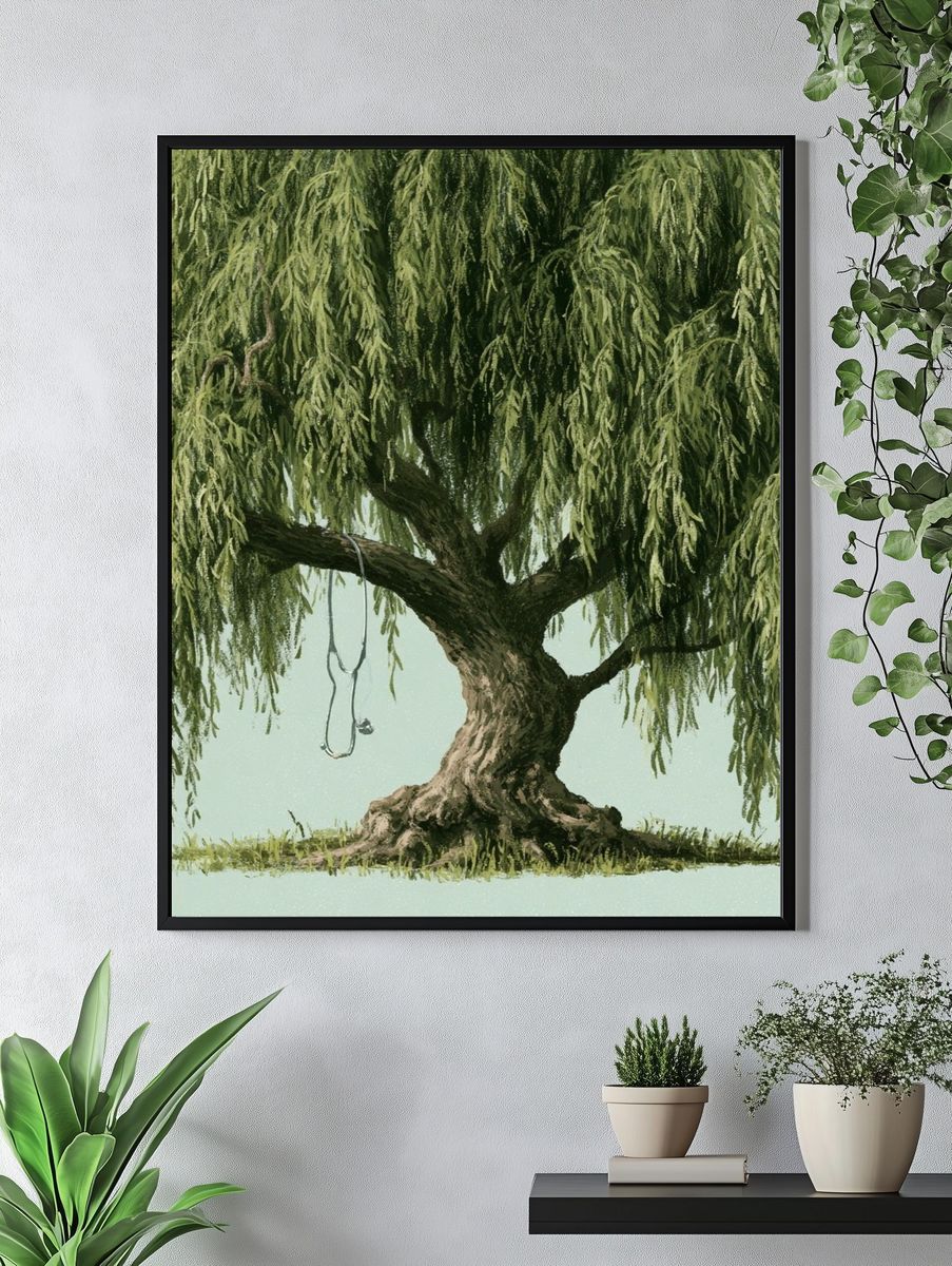 Weeping Willow Botanical Print. — room view 4