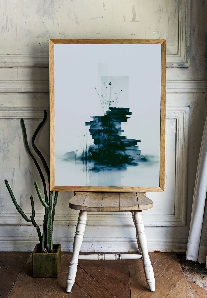 Dreamy Botanical Abstract Print. room preview
