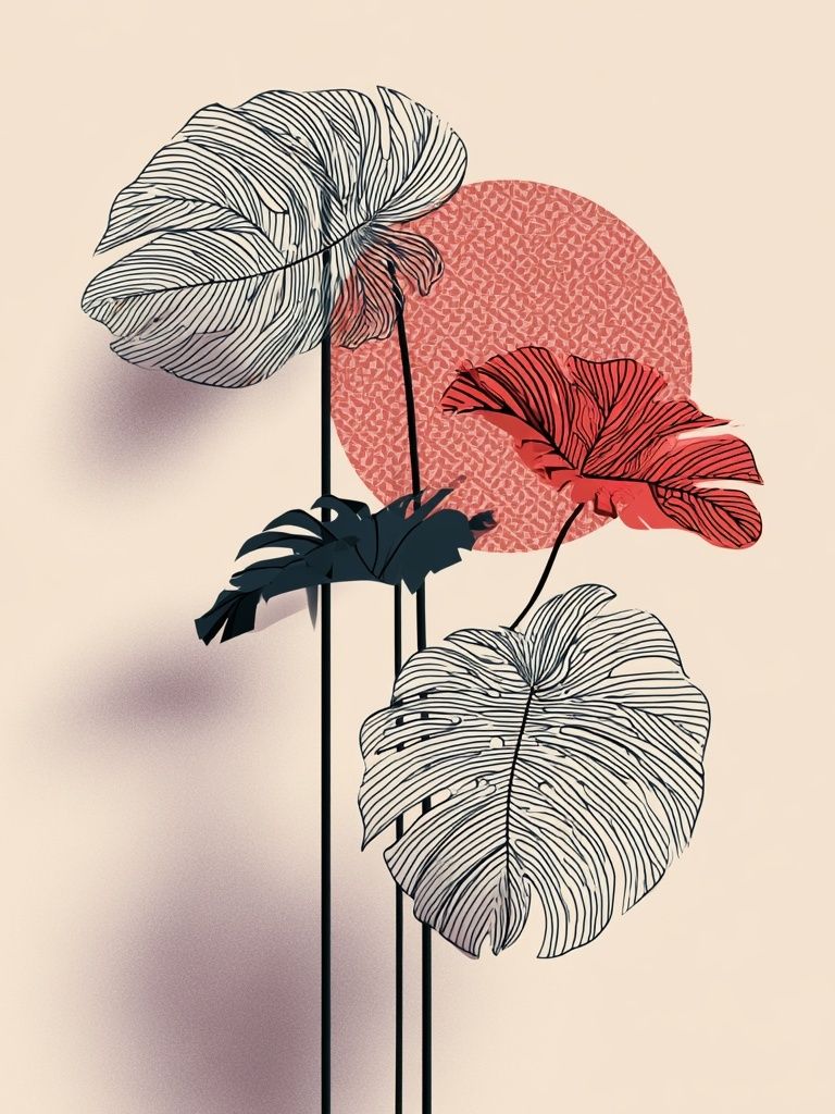 Tropical Leaves Botanical Print. poster — botanical art