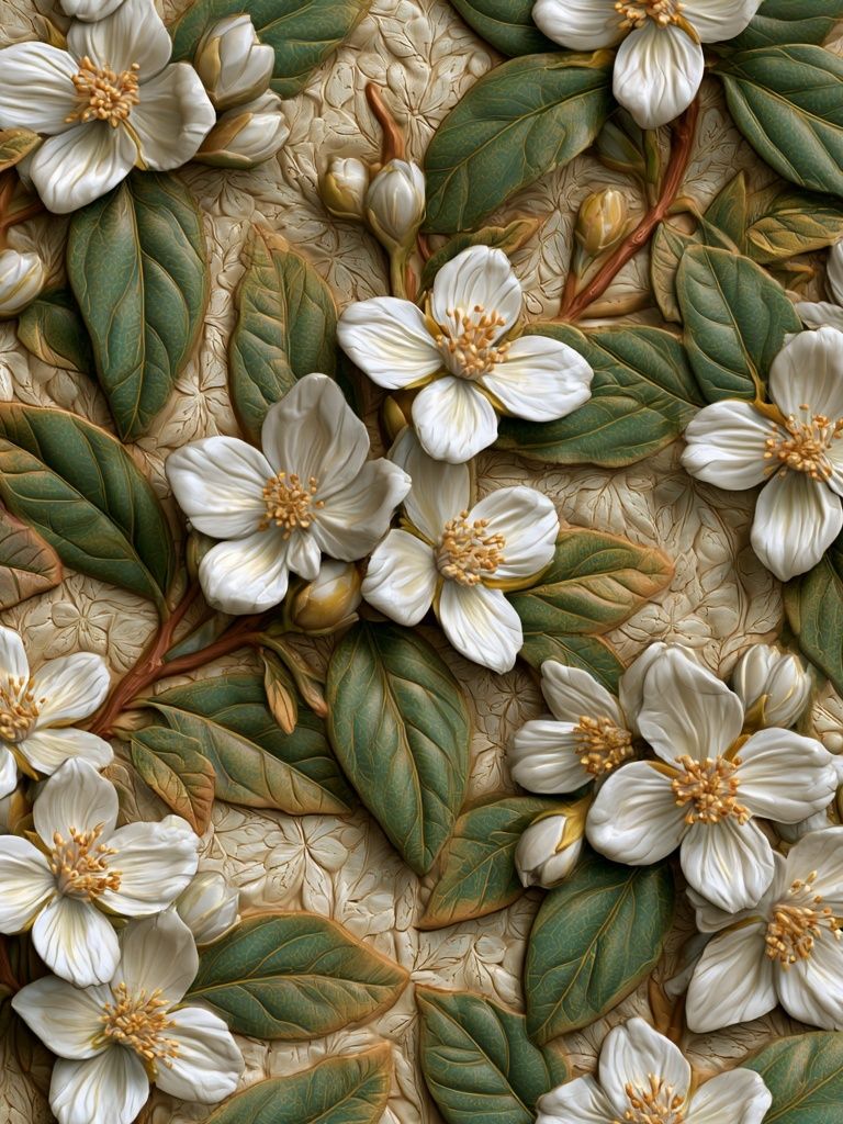 Jasmine Blooms Botanical Print. poster detail