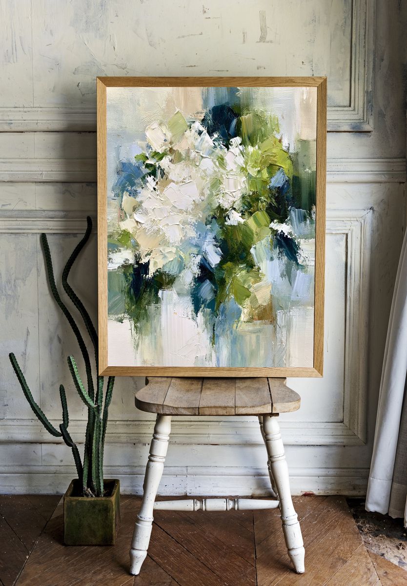 Abstract Floral Bouquet Print. room preview