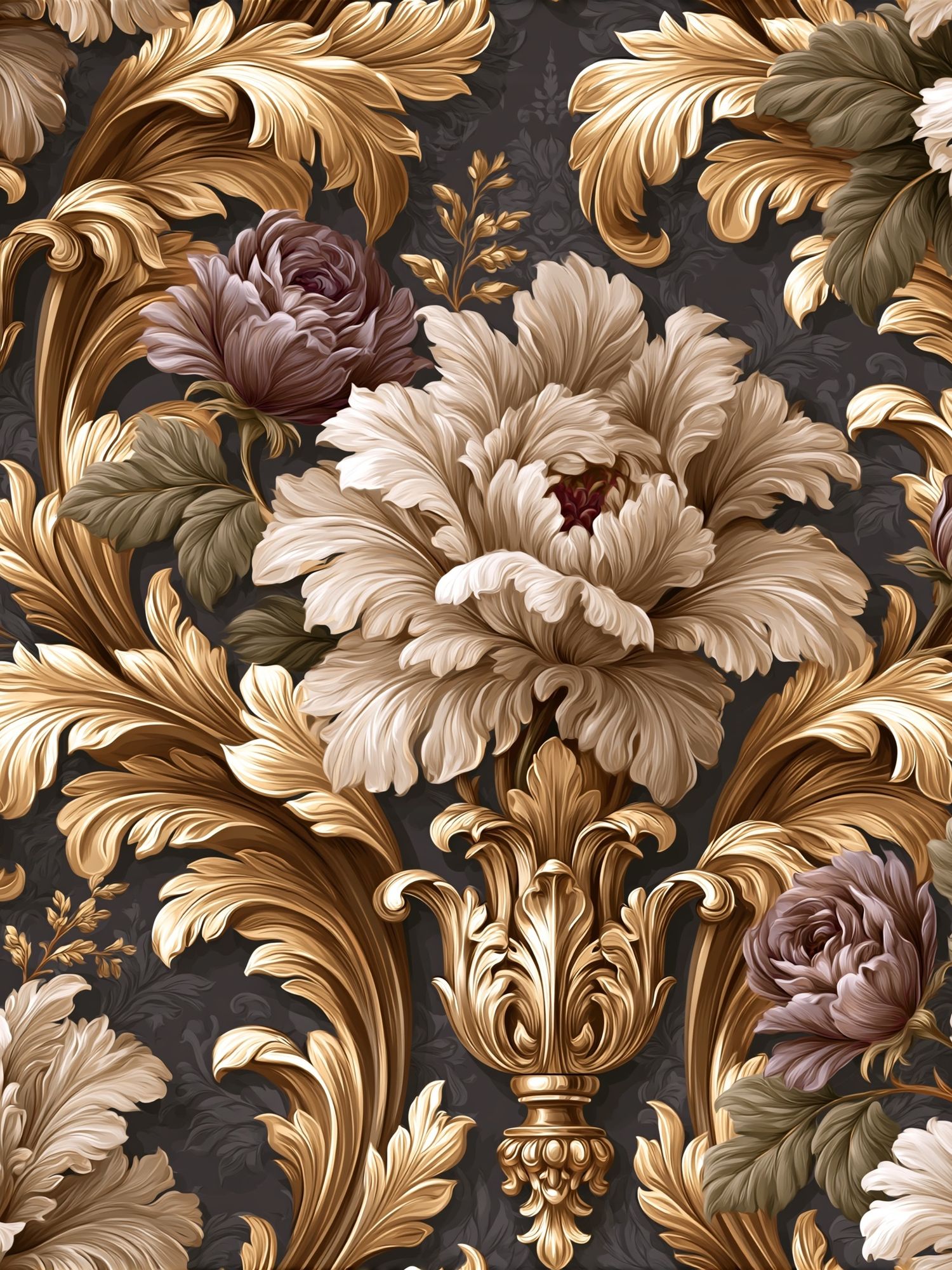 Baroque Floral Damask Poster. poster detail