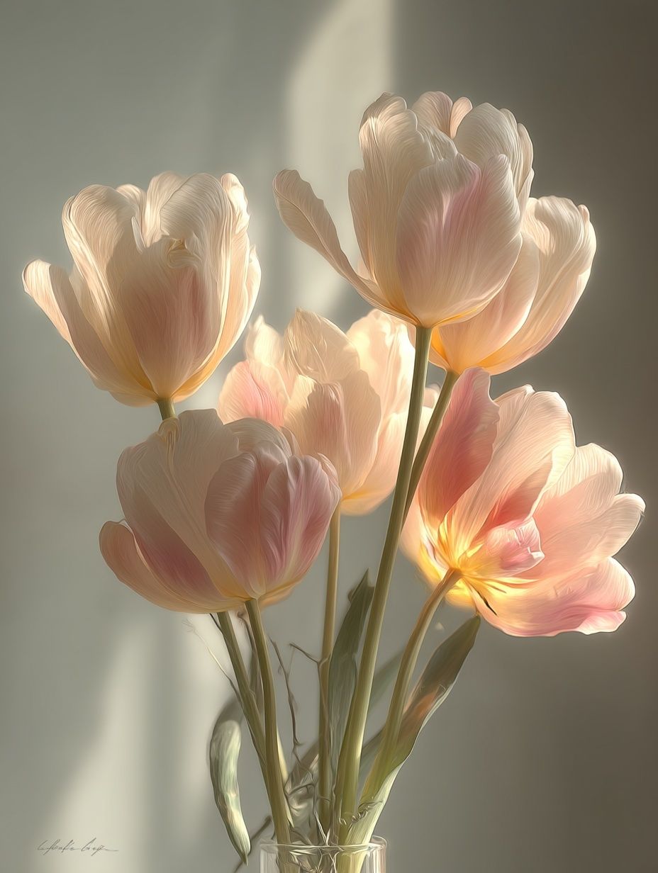 Soft Tulips in Sunlight Print. poster detail