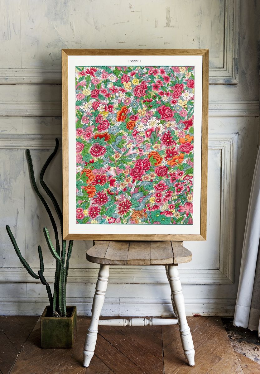 Colorful flower pattern, Examples Chinese room preview