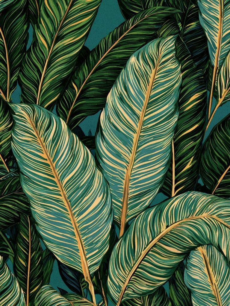 Tropical Palm Leaves Botanical Poster. poster detail