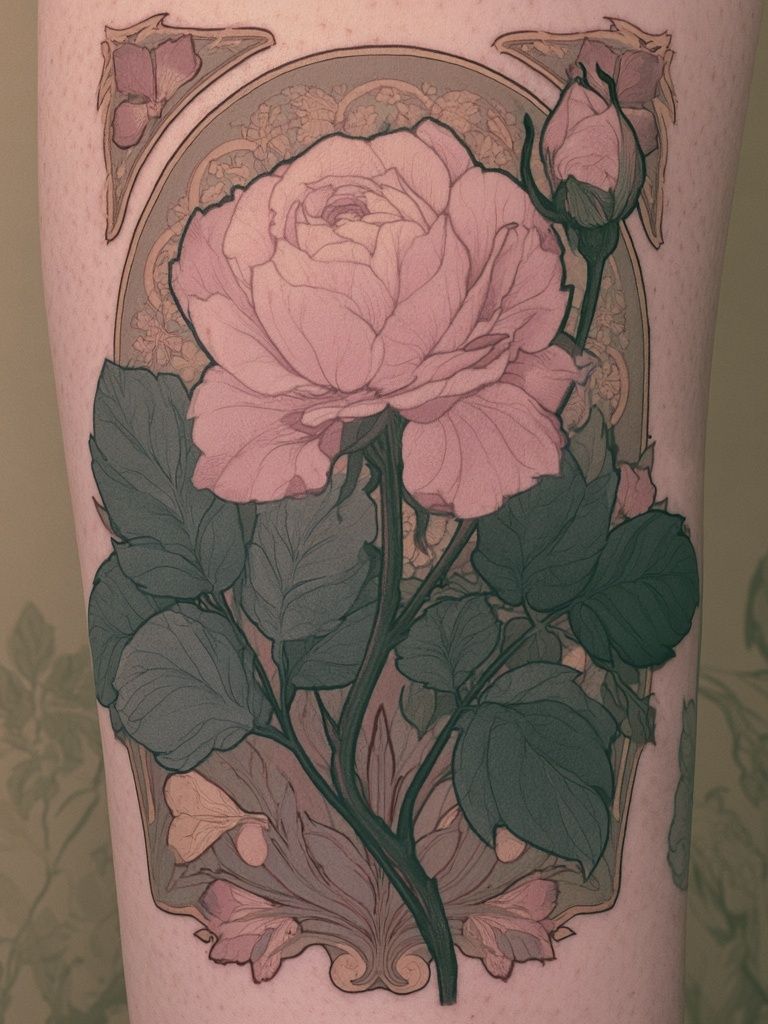 Pink Rose Botanical Print. poster detail