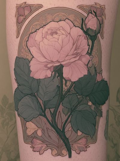 Pink Rose Botanical Print. poster print