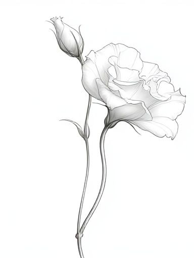 White Rose Line-Art Poster. poster detail