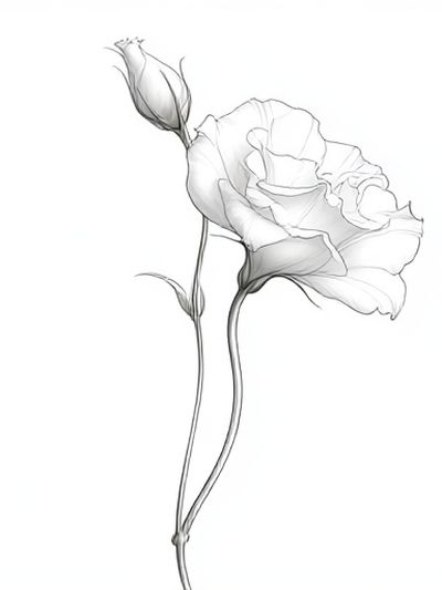 White Rose Line-Art Poster. poster
