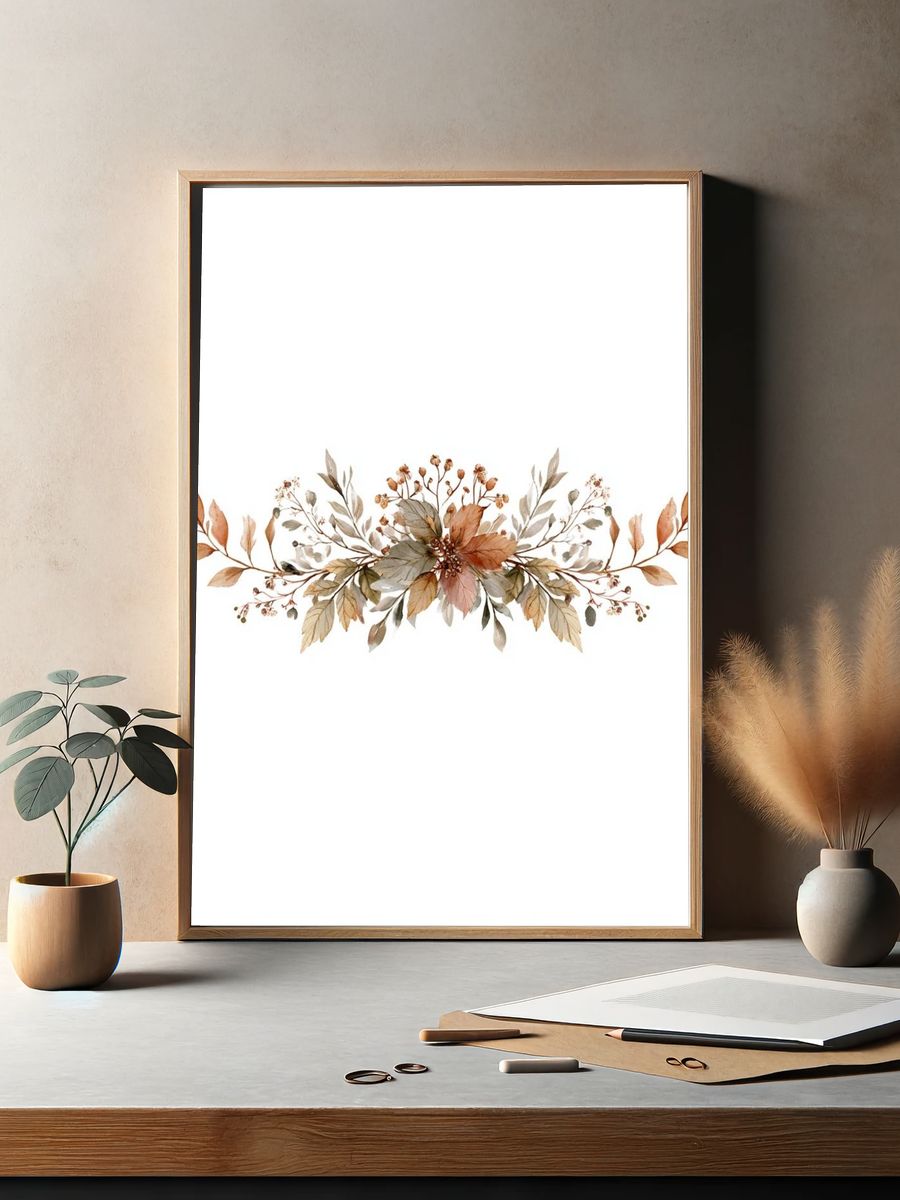 Autumn Botanical Garland Print. — room view 2