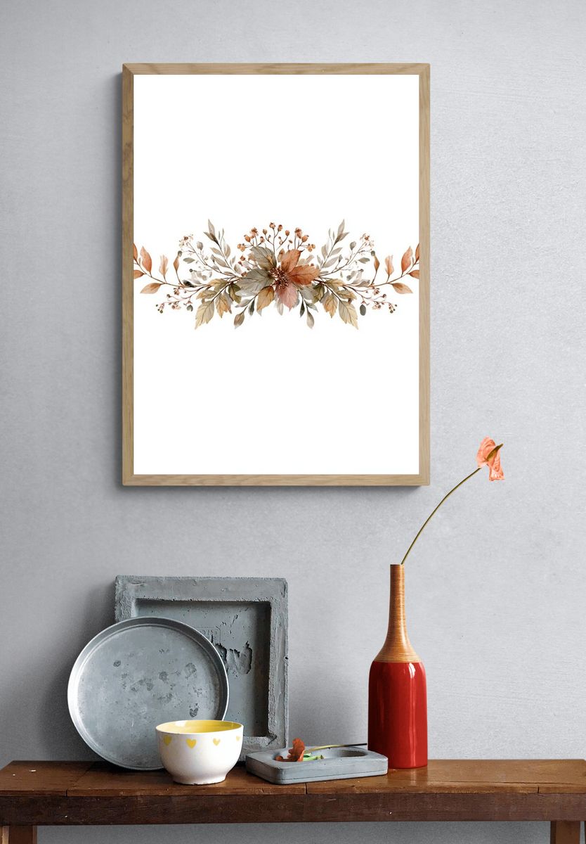 Autumn Botanical Garland Print. — room view 3