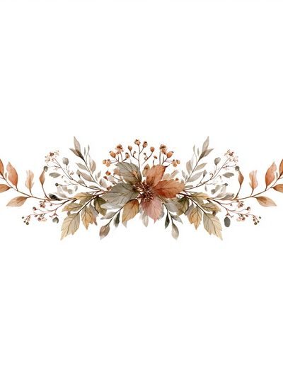 Autumn Botanical Garland Print. poster