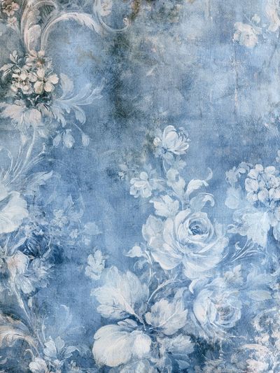 Blue Floral Watercolor Print.