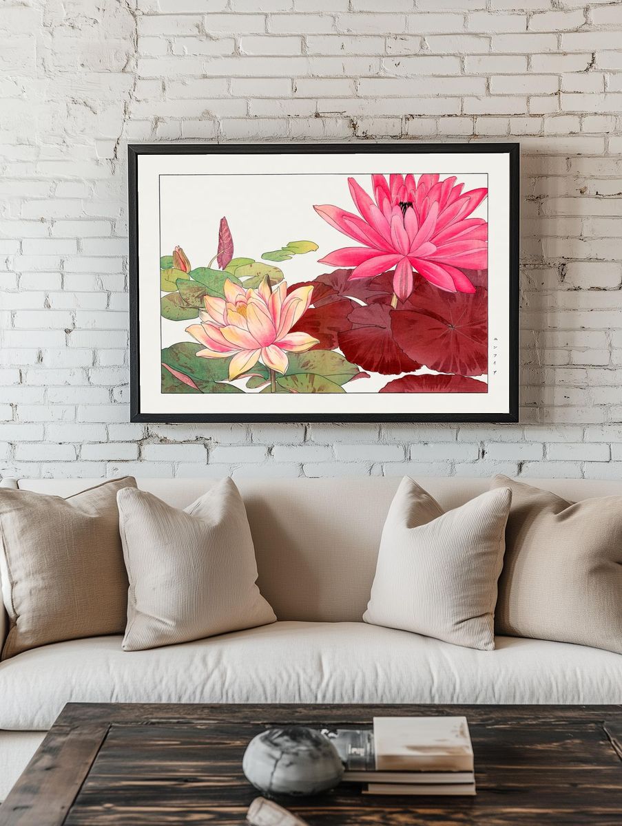 Nymphaea lotus, Japanese woodblock art room preview