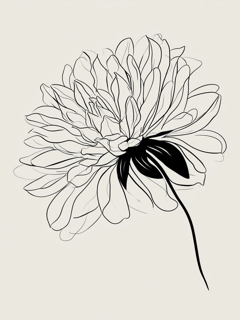 Minimal Floral Line Art Poster. poster — botanical art