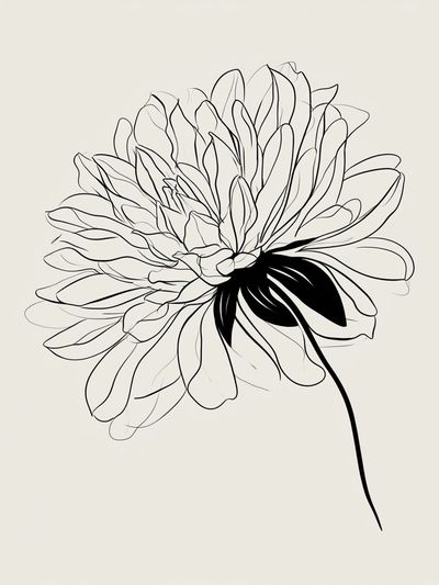 Minimal Floral Line Art Poster. poster