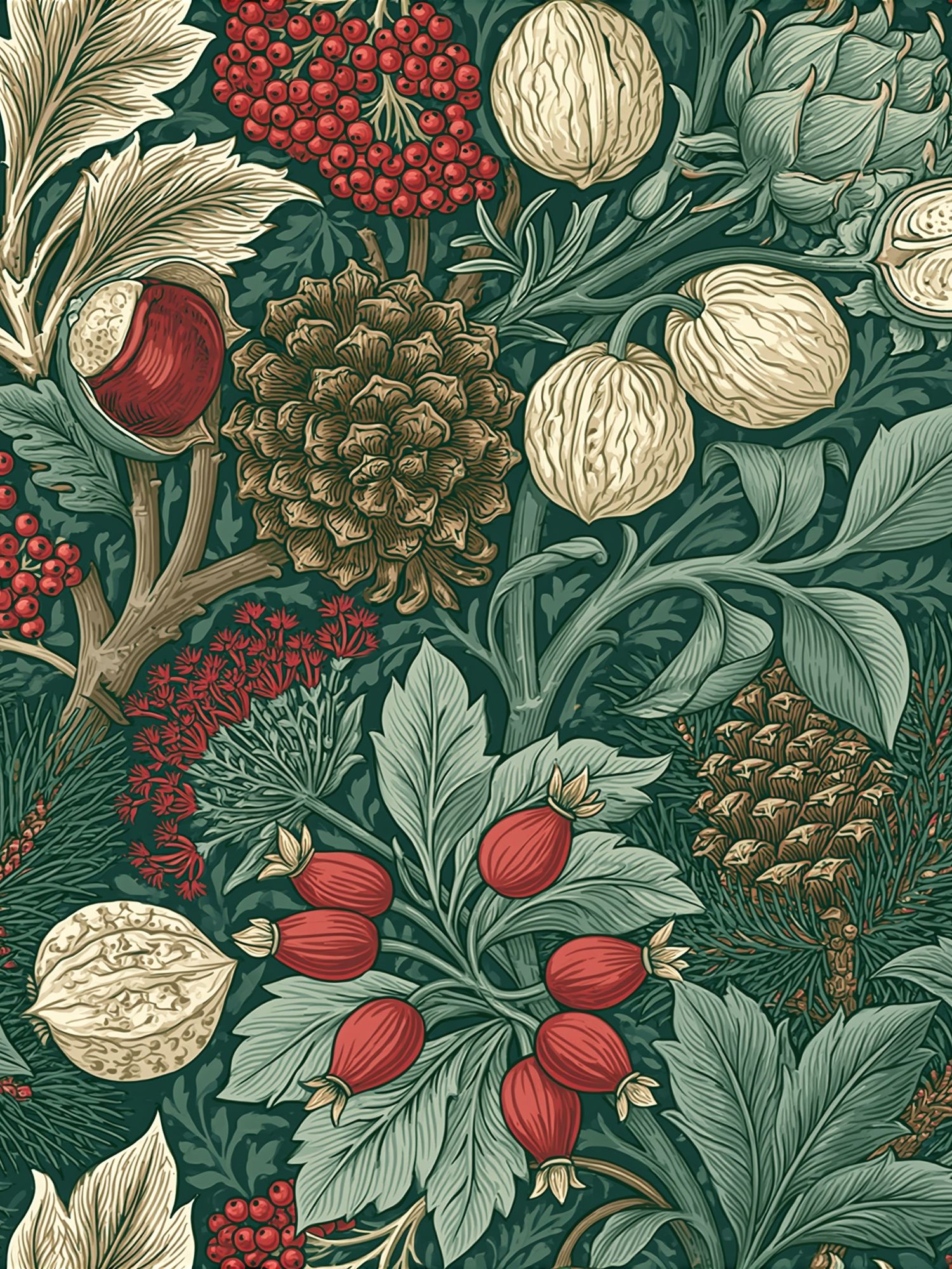 Winter Botanical Pattern Poster. poster detail