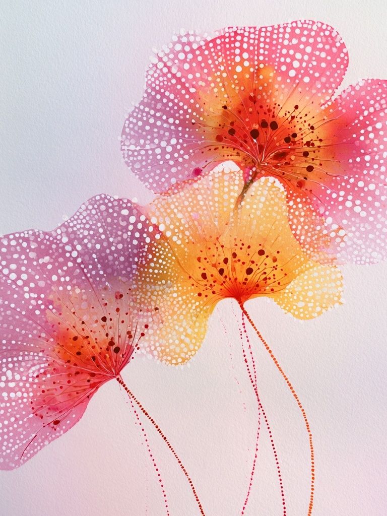 Pink Floral Watercolor Print. poster — botanical art