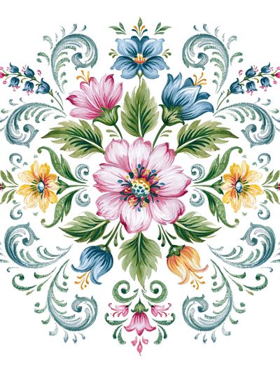 Floral Mandala Watercolor Print. poster