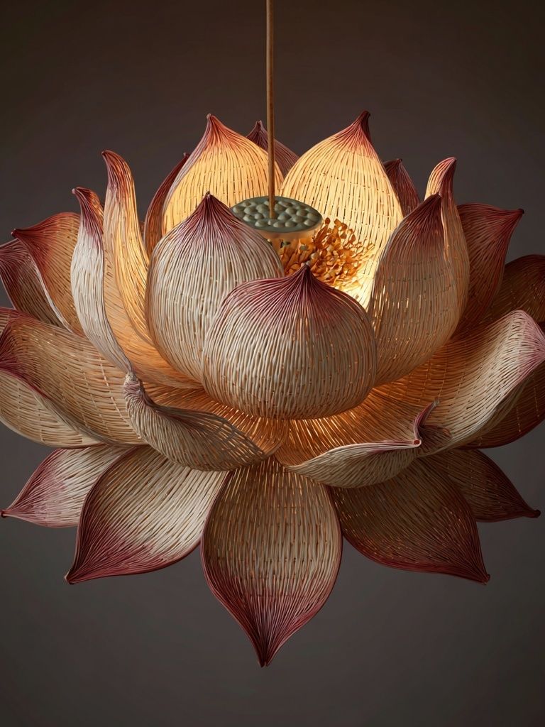 Lotus Bloom Lantern Print. poster — botanical art