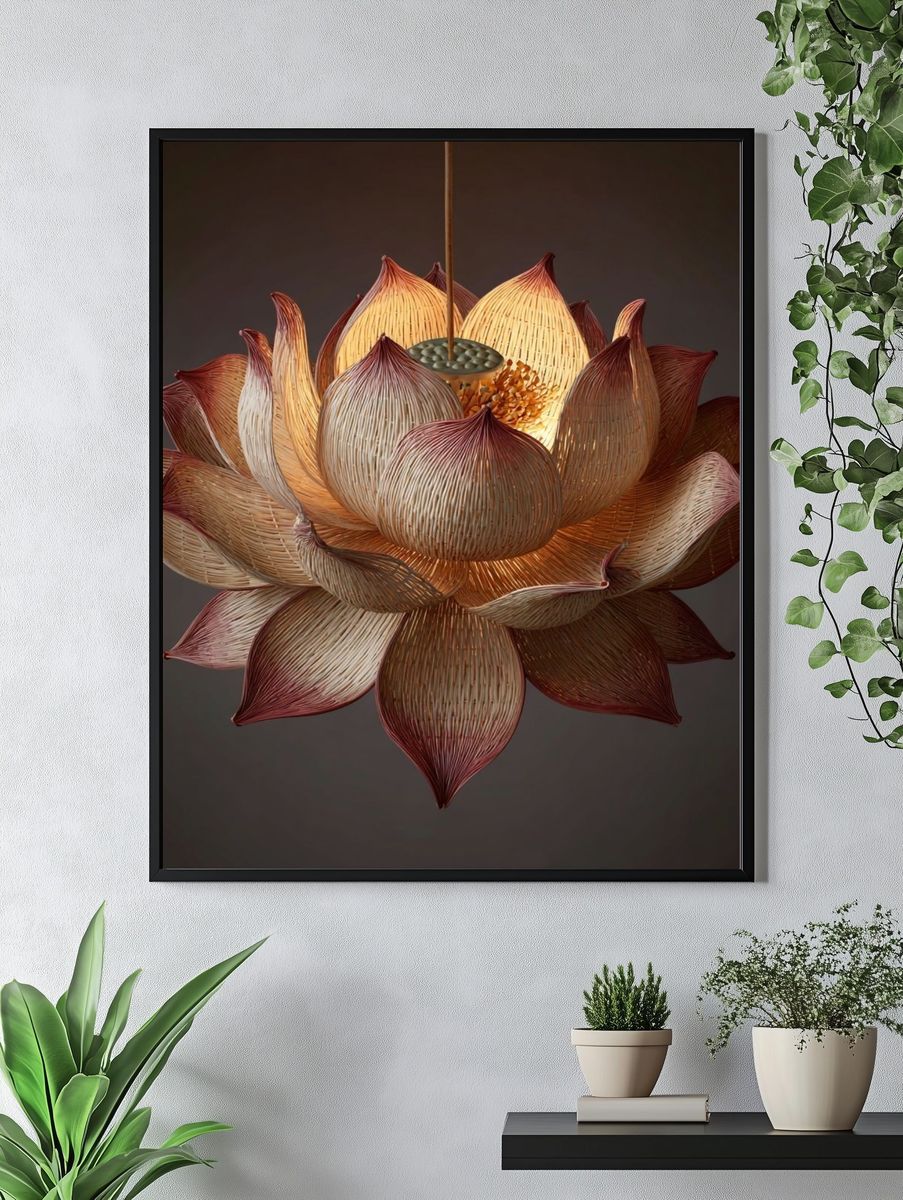 Lotus Bloom Lantern Print. — room view 4