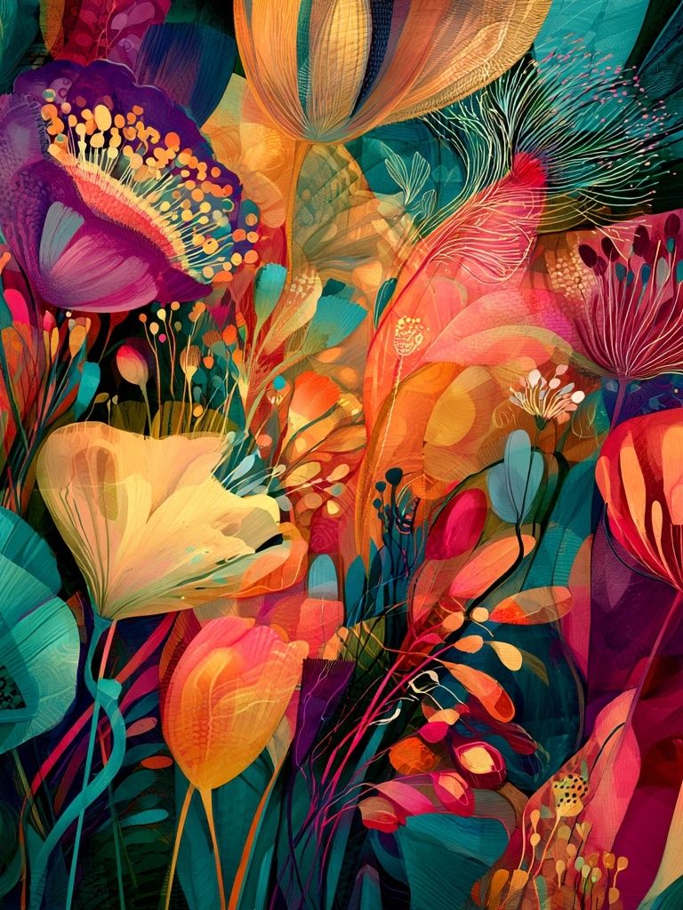 Tropical Bloom Abstract Poster. poster — botanical art