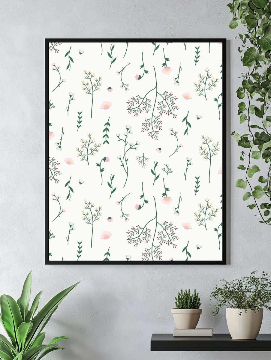 Lavender Bouquet Oil Painting Poster. — room view 4