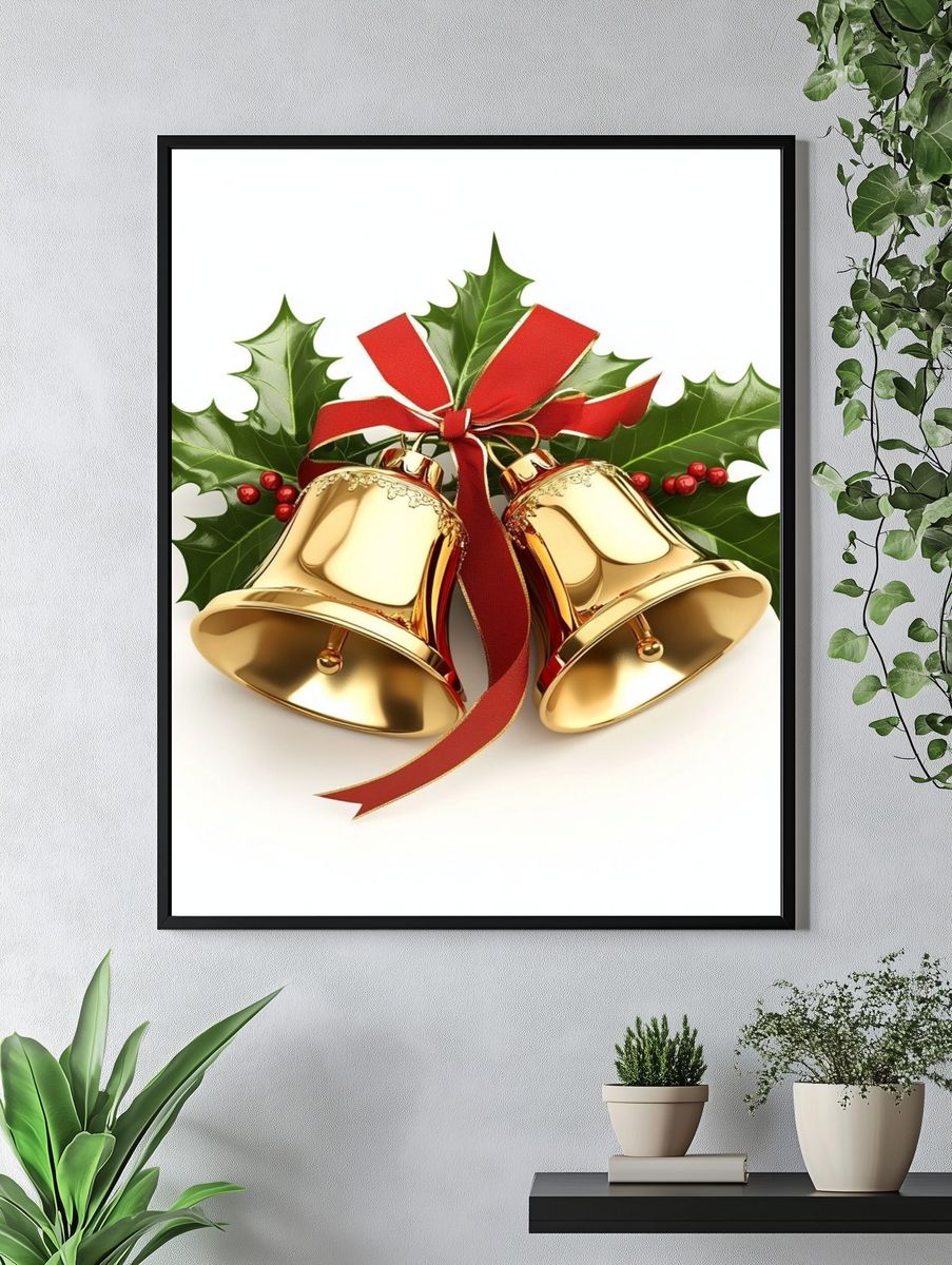 Christmas Bells Botanical Print. — room view 4