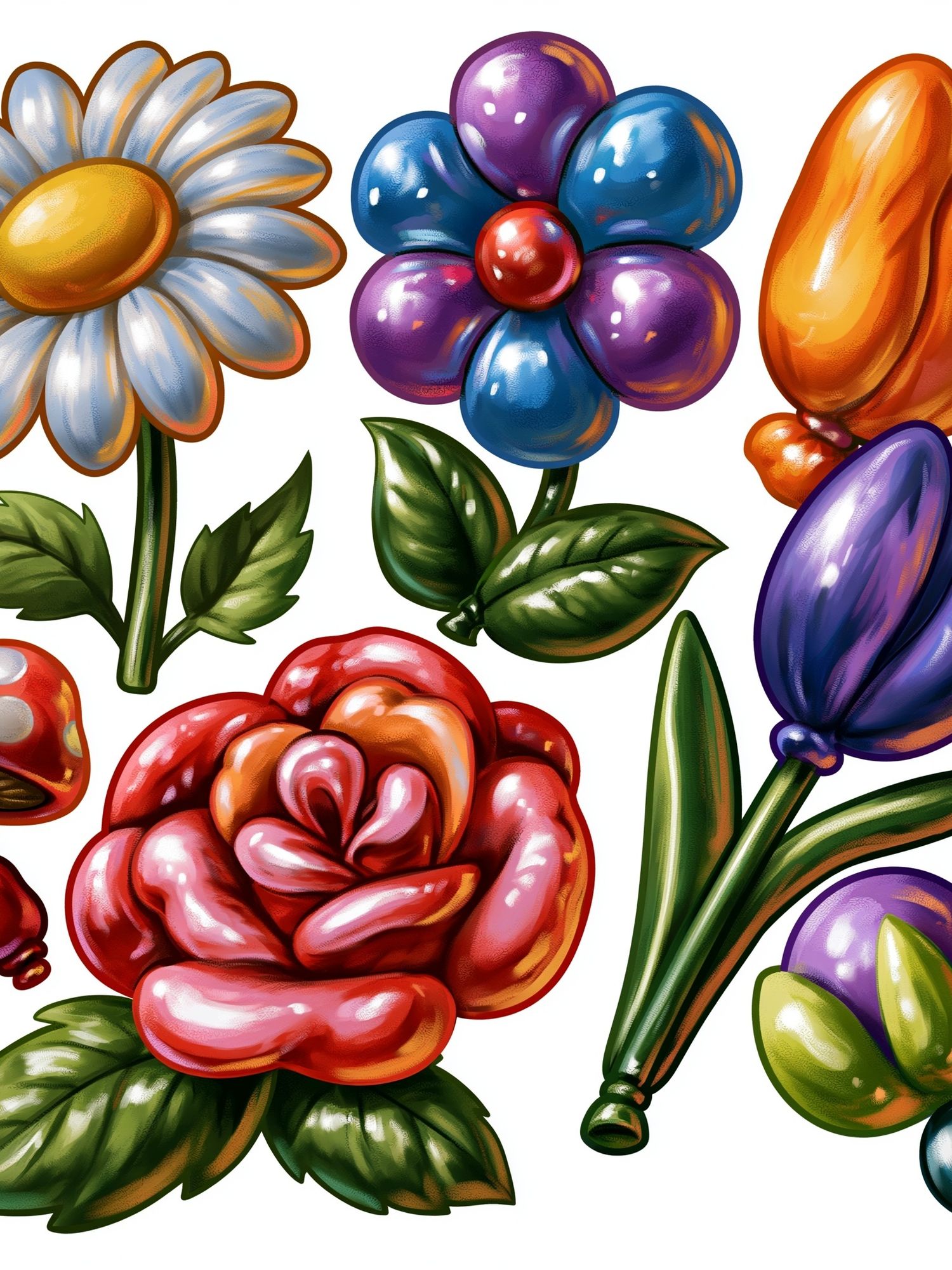Whimsical Floral Bouquet Print. poster — botanical art